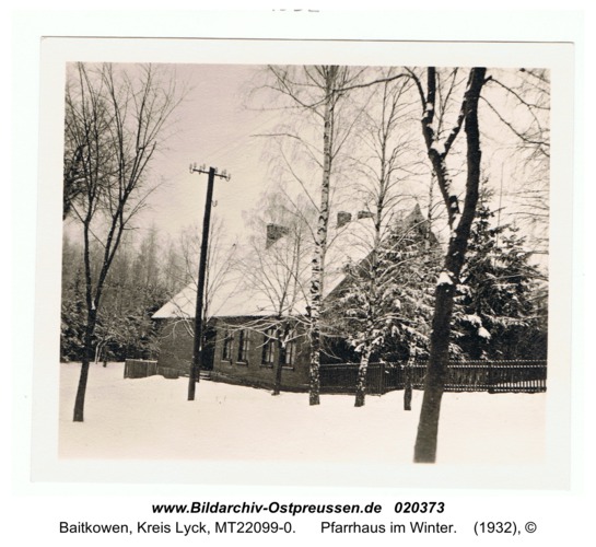 Baitenberg, Pfarrhaus im Winter