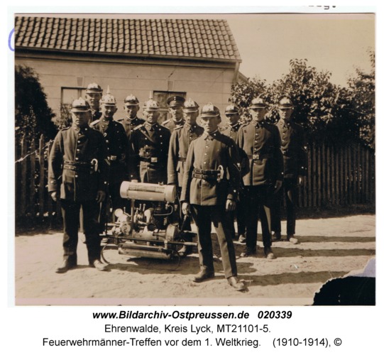 Ehrenwalde, Feuerwehrmänner-Treffen vor dem 1. Weltkrieg