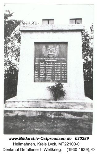 Hellmahnen, Denkmal Gefallener I. Weltkrieg