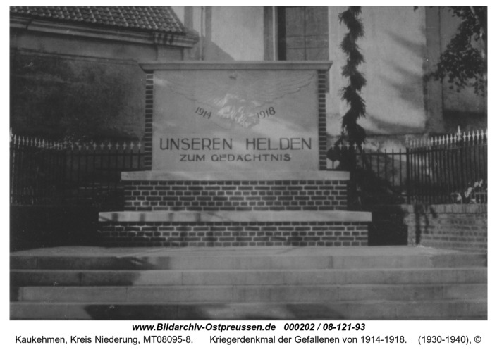 Kuckerneese, Kriegerdenkmal der Gefallenen von 1914-1918