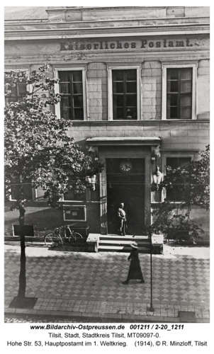 Tilsit, Hohe Str. 53, Hauptpostamt im 1. Weltkrieg