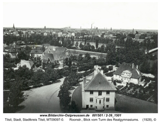 Tilsit, Roonstr., Blick vom Turm des Realgymnasiums