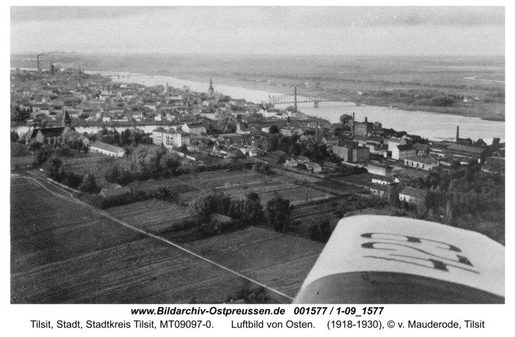 Tilsit, Luftbild von Osten