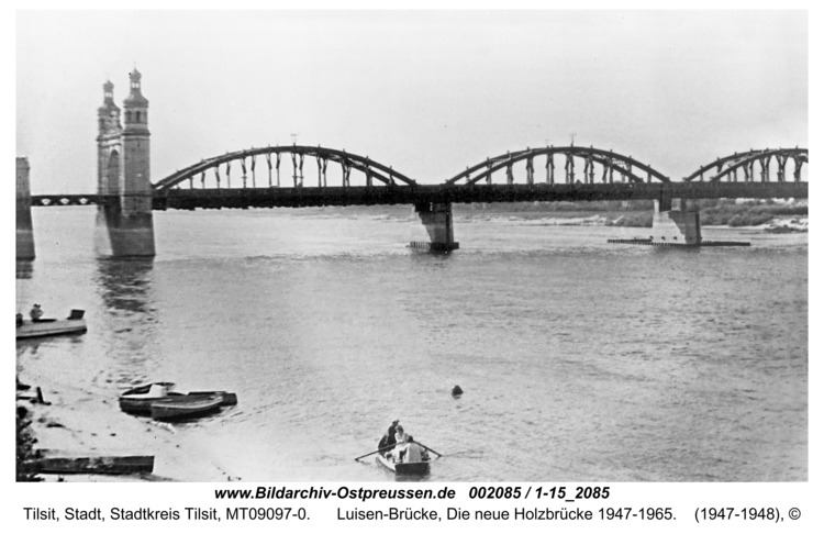 Tilsit, Luisen-Brücke, Die neue Holzbrücke 1947-1965