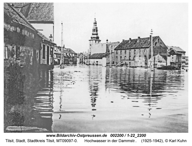 Tilsit, Hochwasser in der Dammstr.