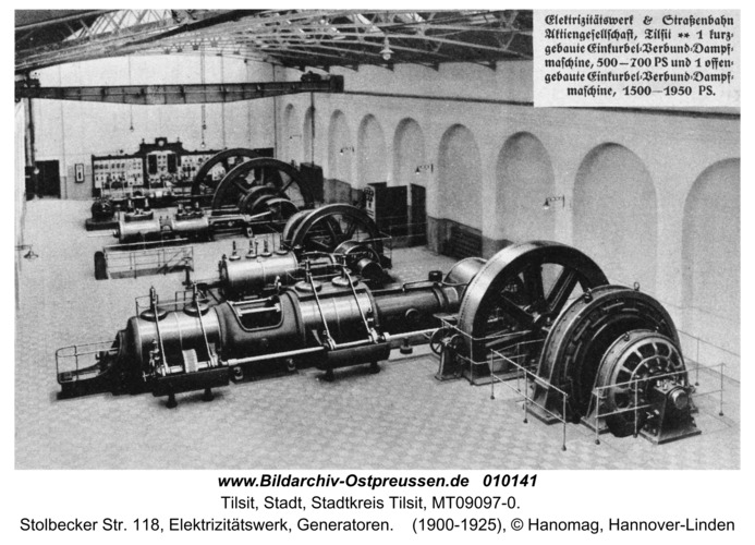 Tilsit, Stolbecker Str. 118, Elektrizitätswerk, Generatoren