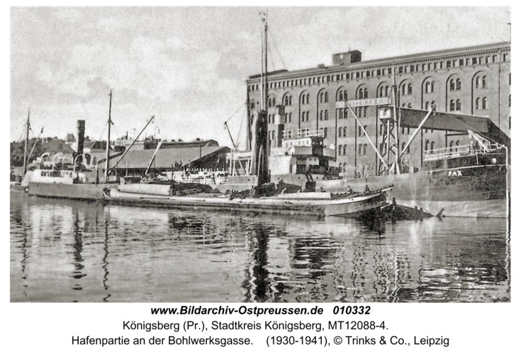 Königsberg, Hafenpartie an der Bohlwerksgasse