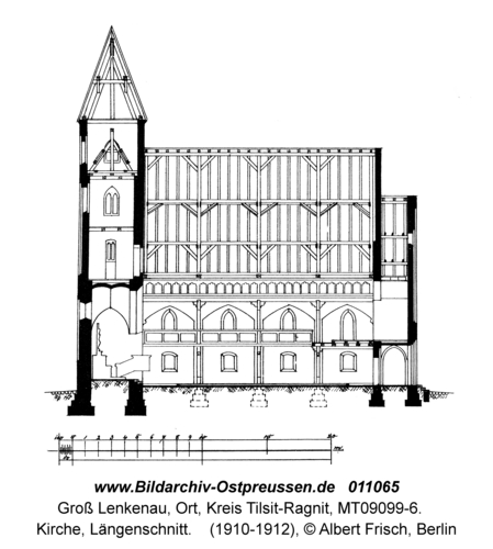 Groß Lenkenau, Kirche, Längenschnitt