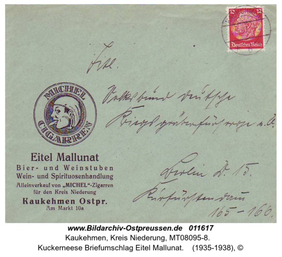 Kuckerneese Briefumschlag Eitel Mallunat