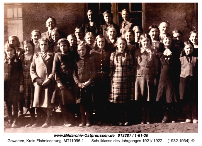 Gowarten, Schulklasse des Jahrganges 1921/ 1922