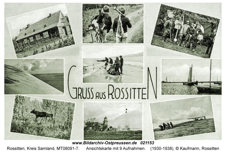 Rossitten Kr. Samland, Ansichtskarte mit 9 Aufnahmen