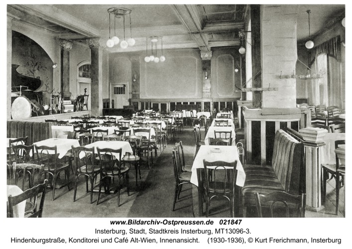 Insterburg, Hindenburgstraße, Konditorei und Café Alt-Wien, Innenansicht