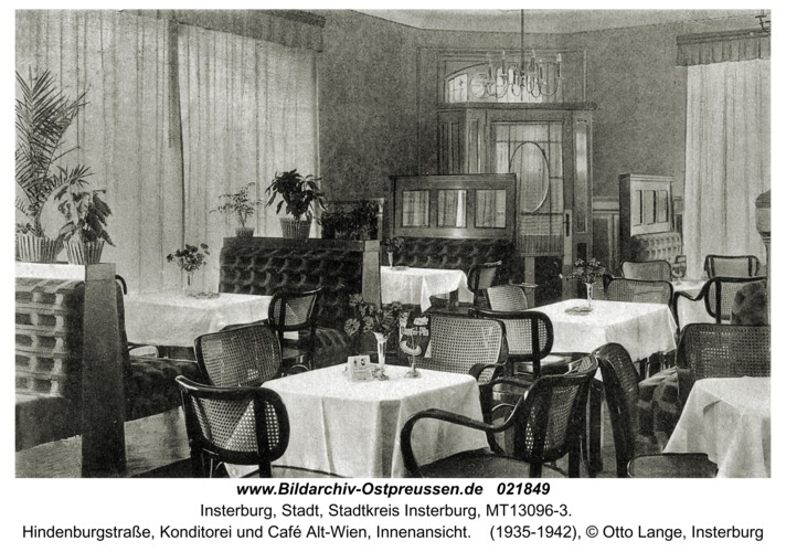 Insterburg, Hindenburgstraße, Konditorei und Café Alt-Wien, Innenansicht