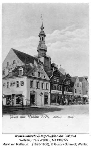 Wehlau, Markt mit Rathaus