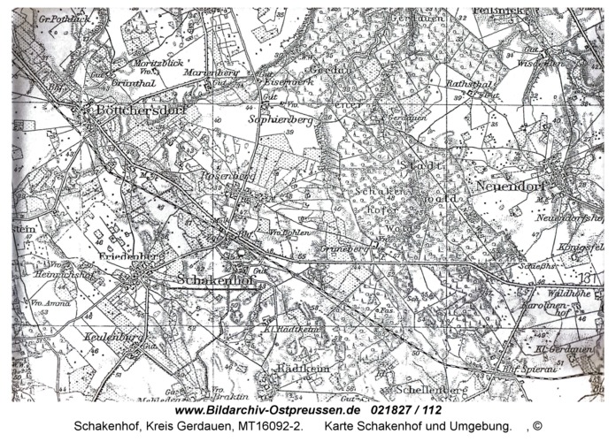 Schakenhof , Karte Schakenhof und Umgebung