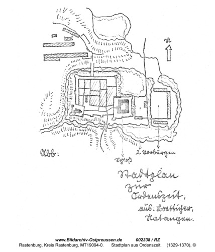 Rastenburg, Stadtplan aus Ordenszeit