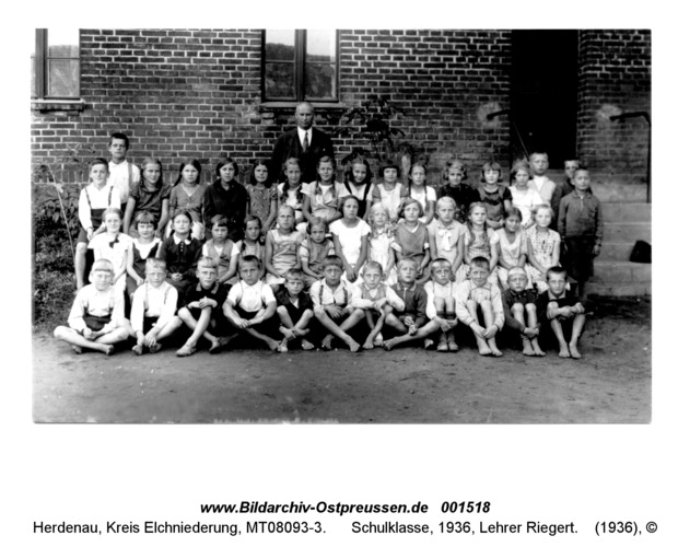 Herdenau, Schulklasse, 1936, Lehrer Riegert
