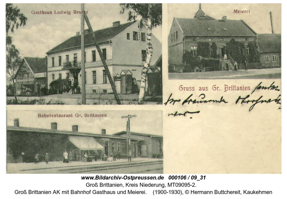 Groß Brittanien AK mit Bahnhof Gasthaus und Meierei