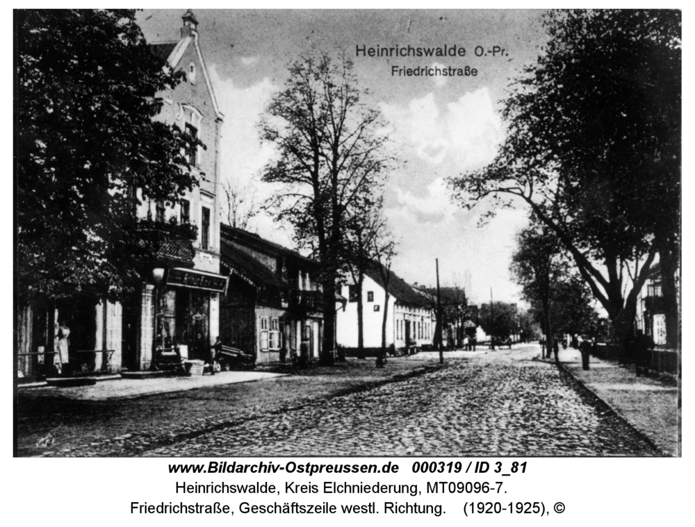 Heinrichswalde, Friedrichstraße, Geschäftszeile westl. Richtung