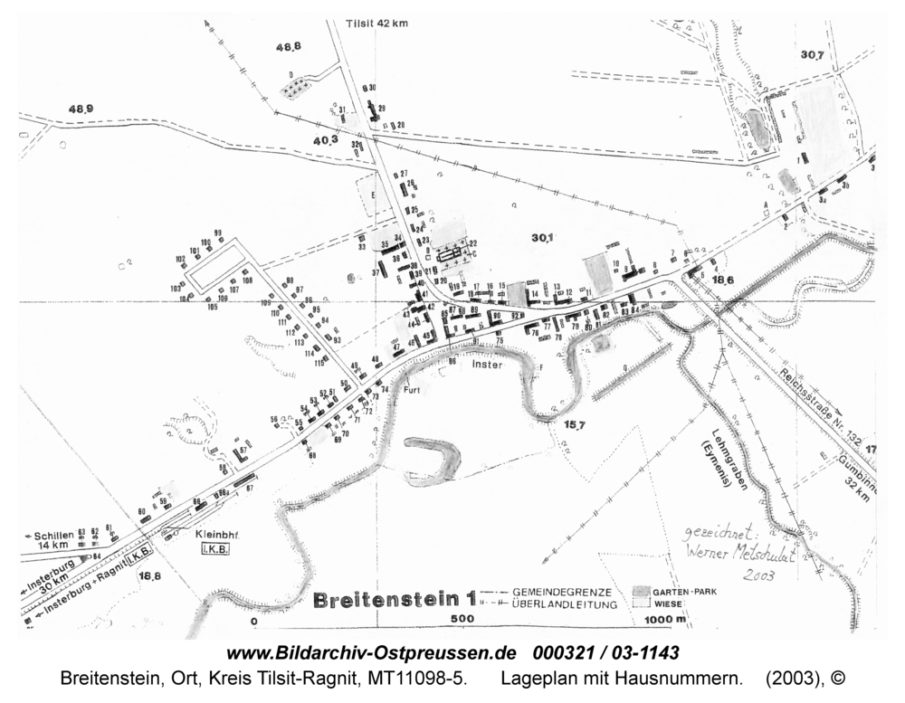 Breitenstein, Lageplan mit Hausnummern