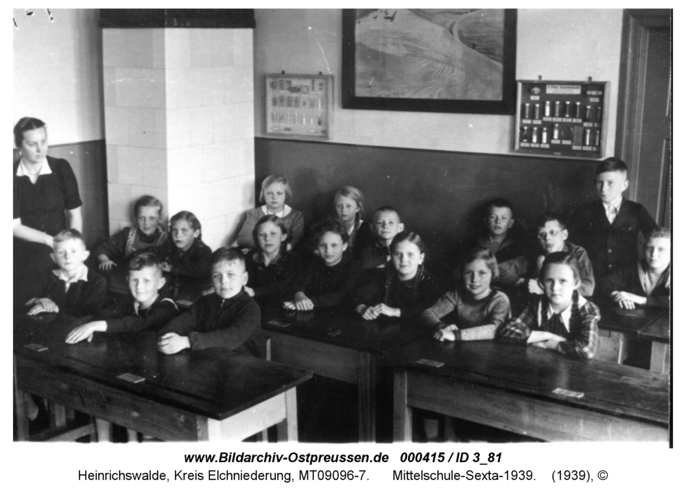 Heinrichswalde, Mittelschule-Sexta-1939