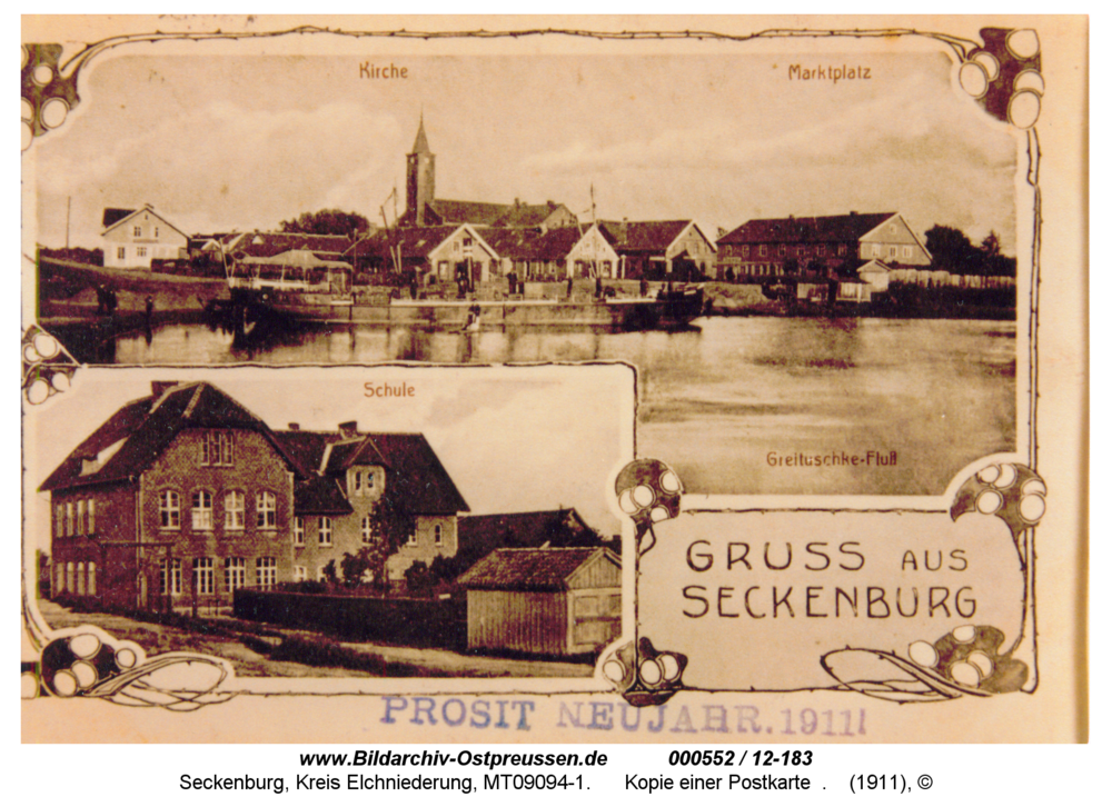 Seckenburg, Kopie einer Postkarte