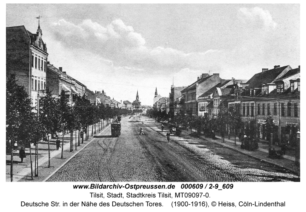 Tilsit, Deutsche Str. vom Deutschen Tor Richtung Osten