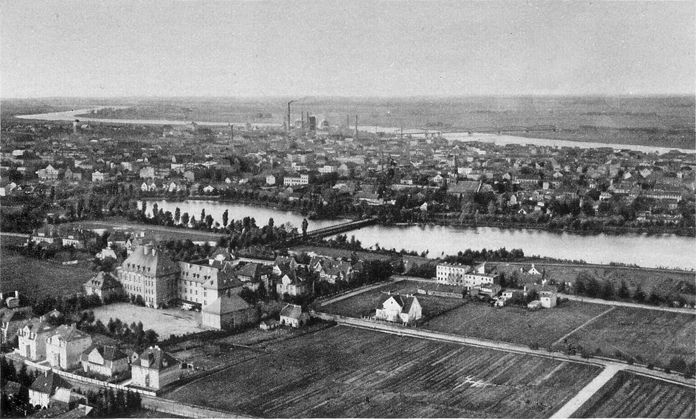 Tilsit, westlicher Schloßmühlenteich, Luftbild