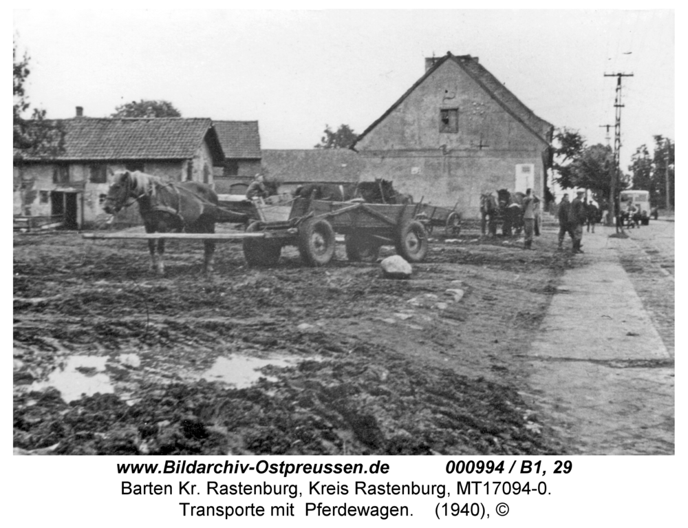 Barten, Transporte mit Pferdewagen