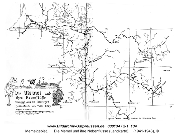 Die Memel und ihre Nebenflüsse (Landkarte)