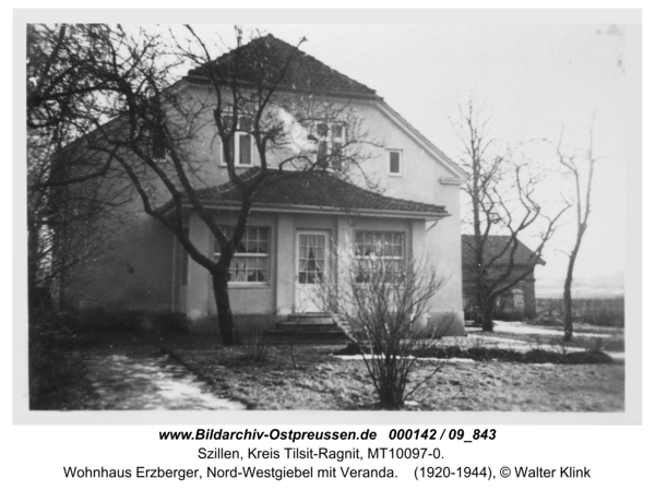 Schillen, Wohnhaus Erzberger, Nord-Westgiebel mit Veranda