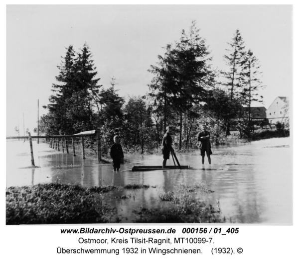 Ostmoor, Überschwemmung 1932 in Wingschnienen