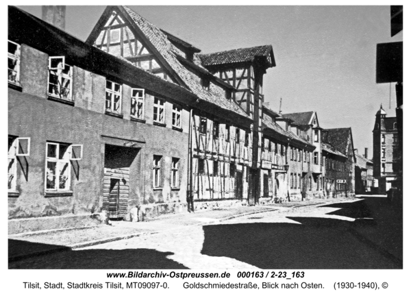 Tilsit, Goldschmiedestraße, Blick nach Osten