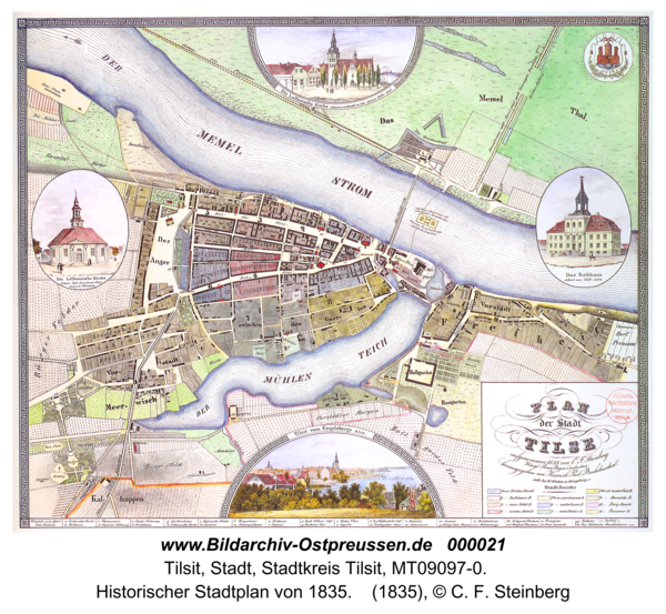 Tilsit, Historischer Stadtplan von 1835