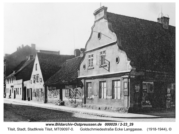 Tilsit, Goldschmiedestraße Ecke Langgasse