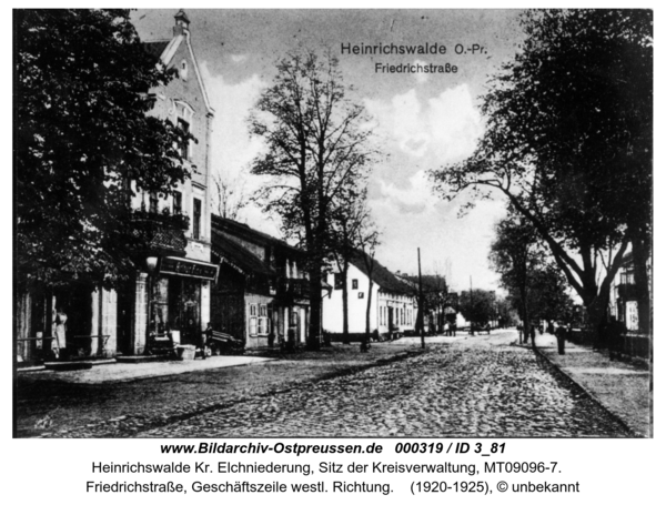 Heinrichswalde, Friedrichstraße, Geschäftszeile westl. Richtung