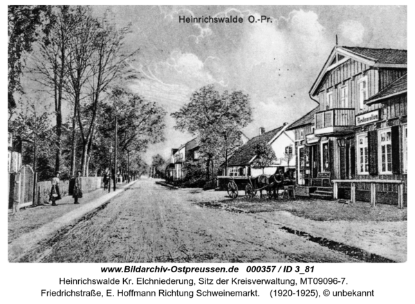 Heinrichswalde, Friedrichstraße, E. Hoffmann Richtung Schweinemarkt