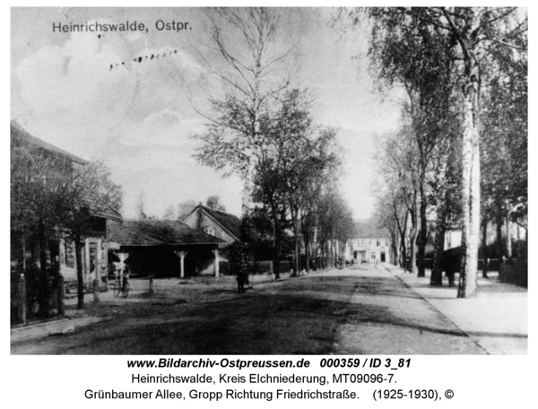 Heinrichswalde, Grünbaumer Allee, Gropp Richtung Friedrichstraße