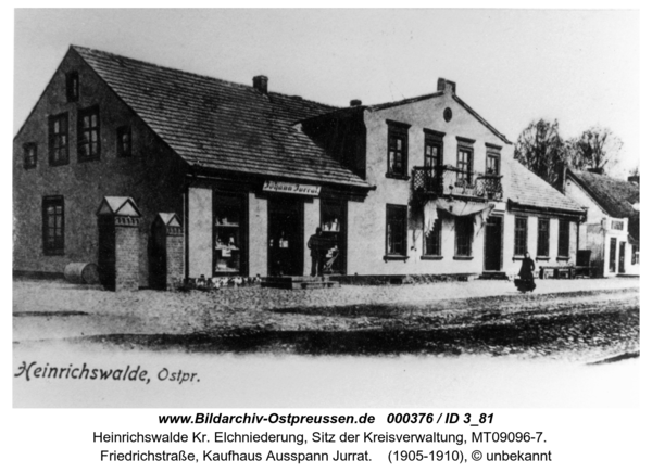 Heinrichswalde, Friedrichstraße, Kaufhaus Ausspann Jurrat