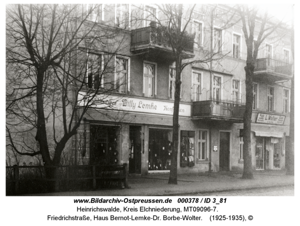 Heinrichswalde, Friedrichstraße, Haus Bernot-Lemke-Dr. Borbe-Wolter