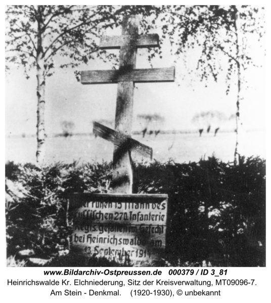 Heinrichswalde, Am Stein - Denkmal