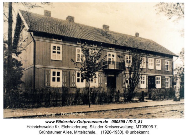 Heinrichswalde, Grünbaumer Allee, Mittelschule