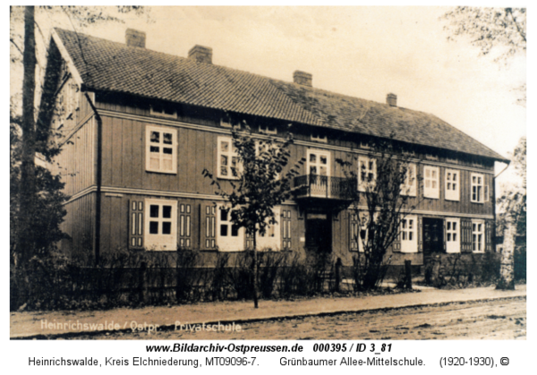 Heinrichswalde, Grünbaumer Allee, Mittelschule