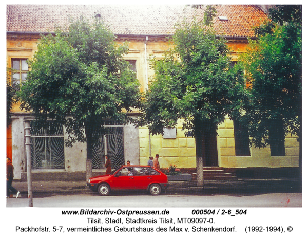 Tilsit, Packhofstr. 5-7, vermeintliches Geburtshaus des Max v. Schenkendorf