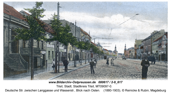 Tilsit, Deutsche Str. zwischen Langgasse und Wasserstr., Blick nach Osten