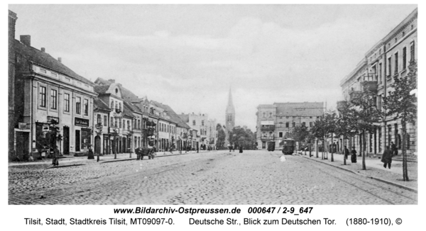 Tilsit, Deutsche Str., Blick zum Deutschen Tor