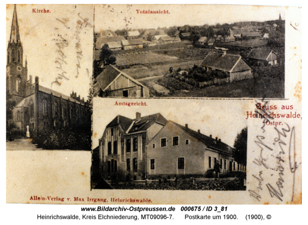 Heinrichswalde, Postkarte um 1900