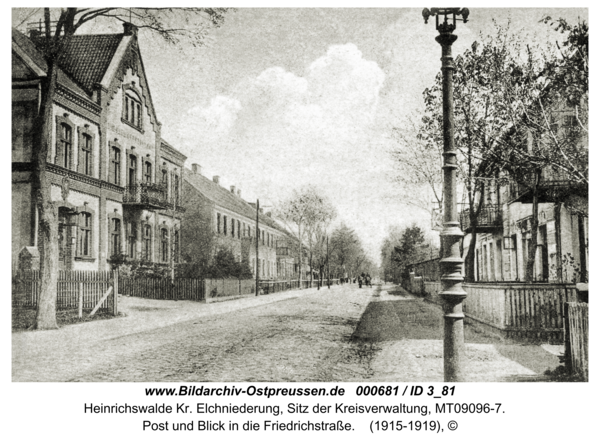 Heinrichswalde, Post und Blick in die Friedrichstraße