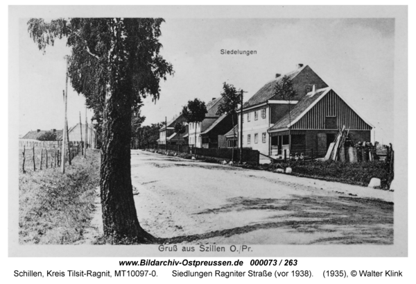 Schillen, Siedlungen Ragniter Straße (vor 1938)