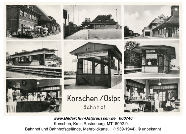 Korschen, Bahnhof und Bahnhofsgelände, Mehrbildkarte